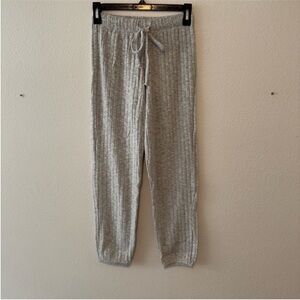 Merritt Charles Light Gray Ribbed Knit Pants
